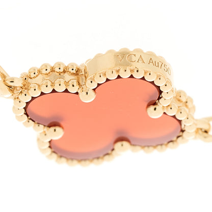 Van Cleef & Arpels 18K Yellow Gold Carnelian 5 Motifs Vintage Alhambra Bracelet 3 of 4