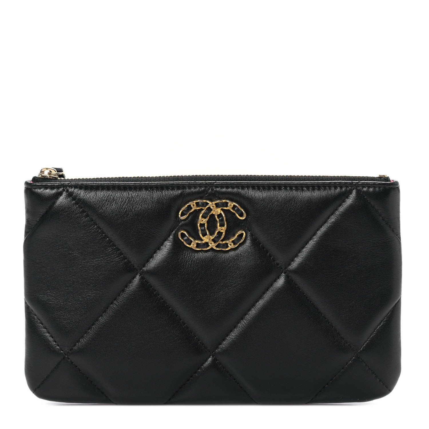 Chanel Lambskin Quilted Small Chanel 19 Pouch Black 1 of 10