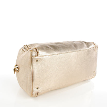 Chanel Metallic Goatskin Large Luxe Ligne Bowler Gold 15 of 22