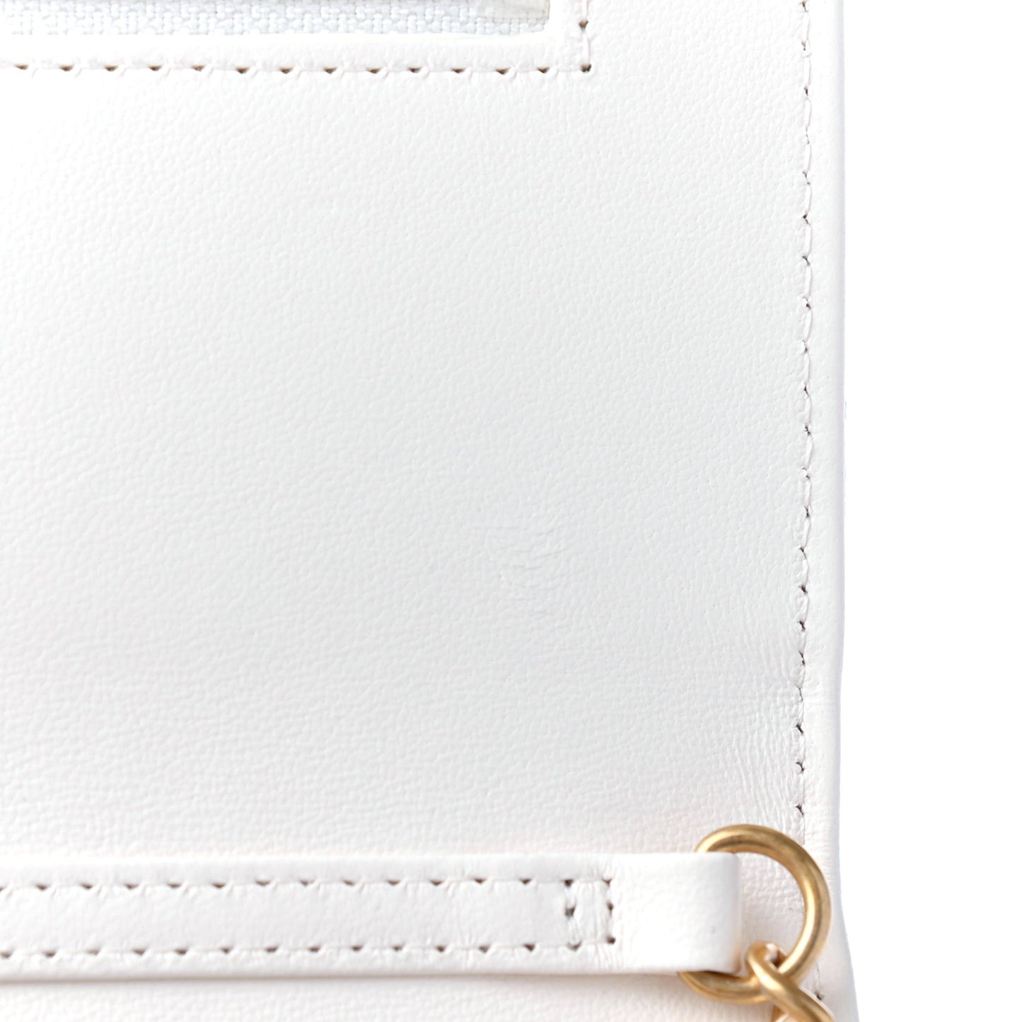 Lambskin Quilted CC Pearl Crush Wallet on Chain WOC White