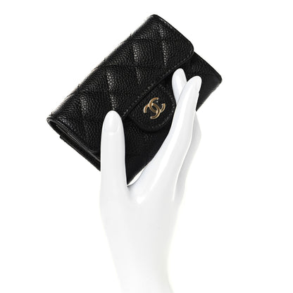 Chanel Caviar Quilted Flap Card Holder Wallet Black 2 of 9