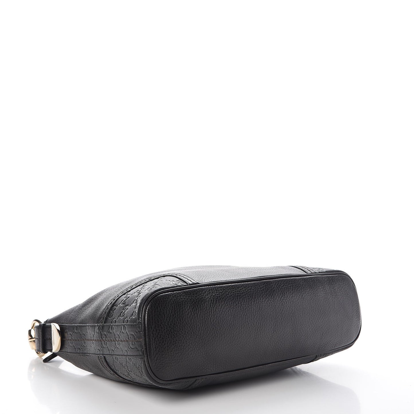 Pebbled Calfskin Guccissima Trim Medium Signoria Hobo Black