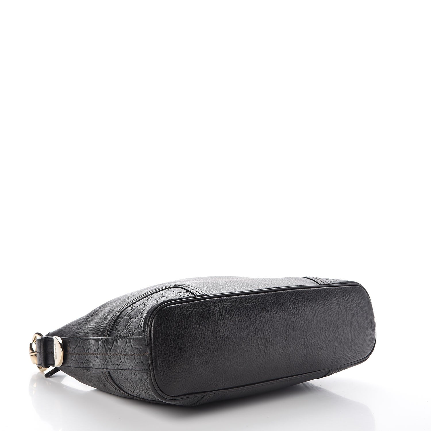 Gucci Pebbled Calfskin Guccissima Trim Medium Signoria Hobo Black 4 of 11