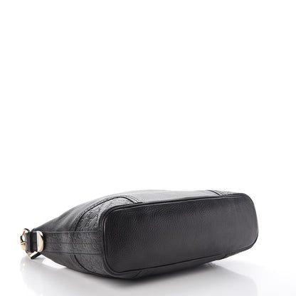 Gucci Pebbled Calfskin Guccissima Trim Medium Signoria Hobo Black 4 of 11