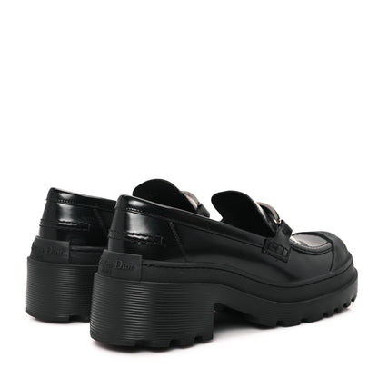 Christian Dior Brushed Calfskin Dior Code Lug Sole Platform 35mm Loafers 39.5 Black 5 of 8