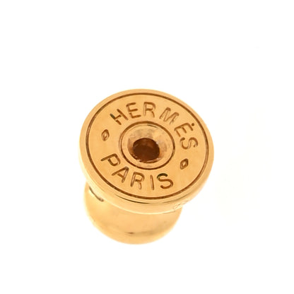 Hermes Lizard Heritage Equestre Stud Earrings Gold Black 5 of 6
