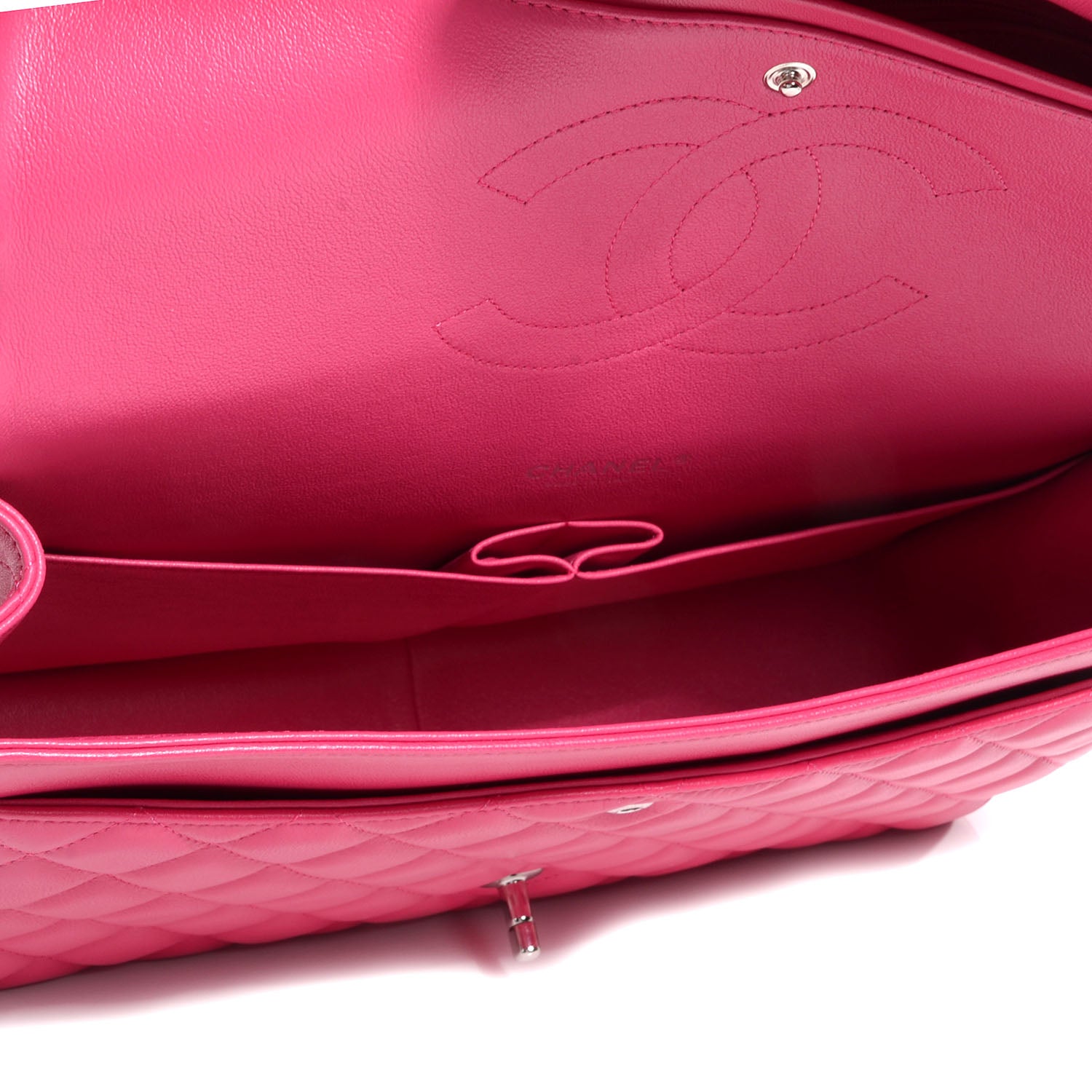 Chanel Lambskin Maxi Double Flap Dark Pink 6 of 8