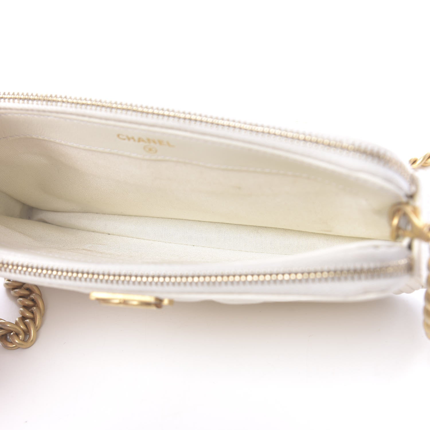 Chanel Caviar Quilted Small Boy Clutch With Chain White 5 of 16