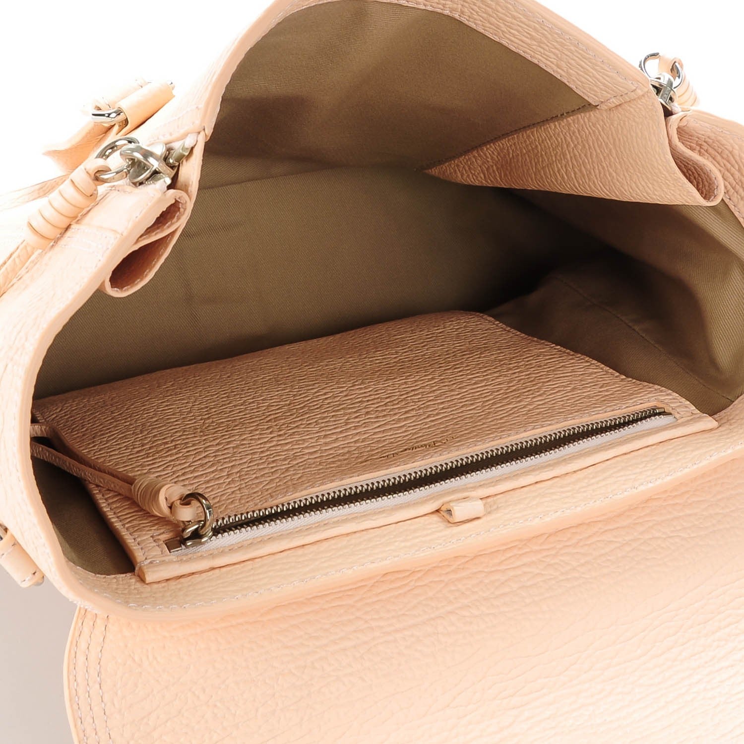 3.1 Phillip Lim 3.1 Textured Calfskin Medium Pashli Satchel White Peach 5 of 7