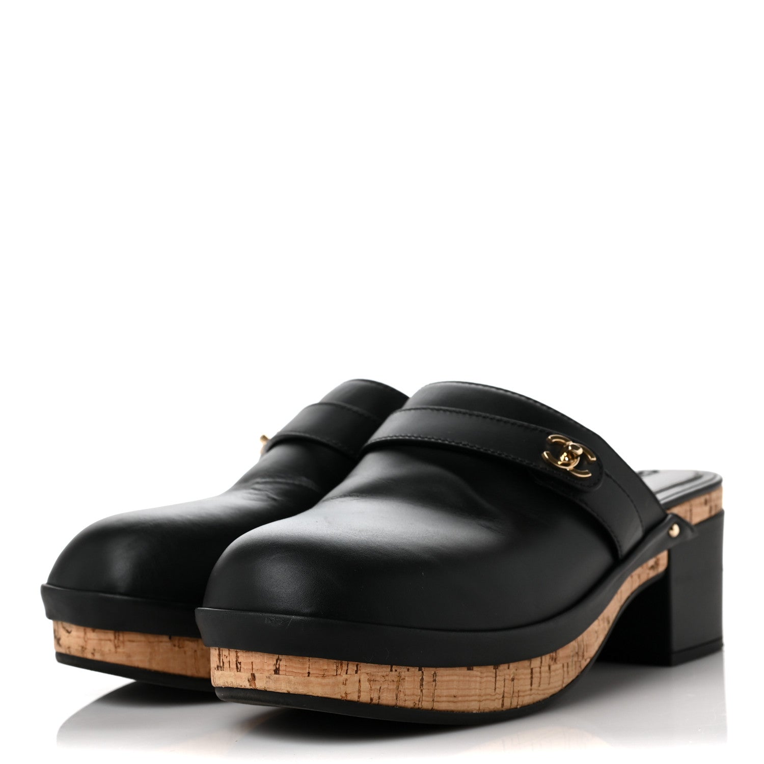 Chanel Calfskin CC Turn Lock Clogs 41 Black 3 of 7