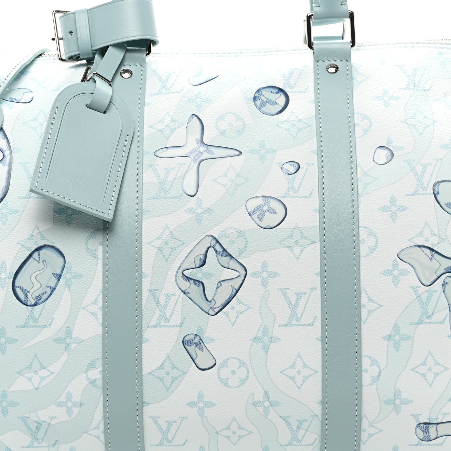 Monogram Aquagarden Keepall Bandouliere 50 Crystal Blue