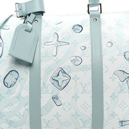 Louis Vuitton Monogram Aquagarden Keepall Bandouliere 50 Crystal Blue 6 of 8