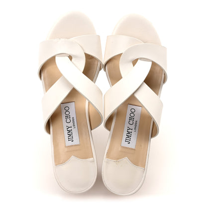 Jimmy Choo Calfskin Cork Duclet Wedge 90 Sandals 36 White Cuoio 2 of 8