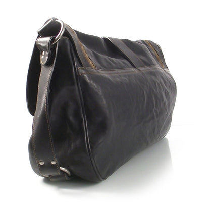 Christian Dior Leather Gaucho Shoulder Bag Black 3 of 9