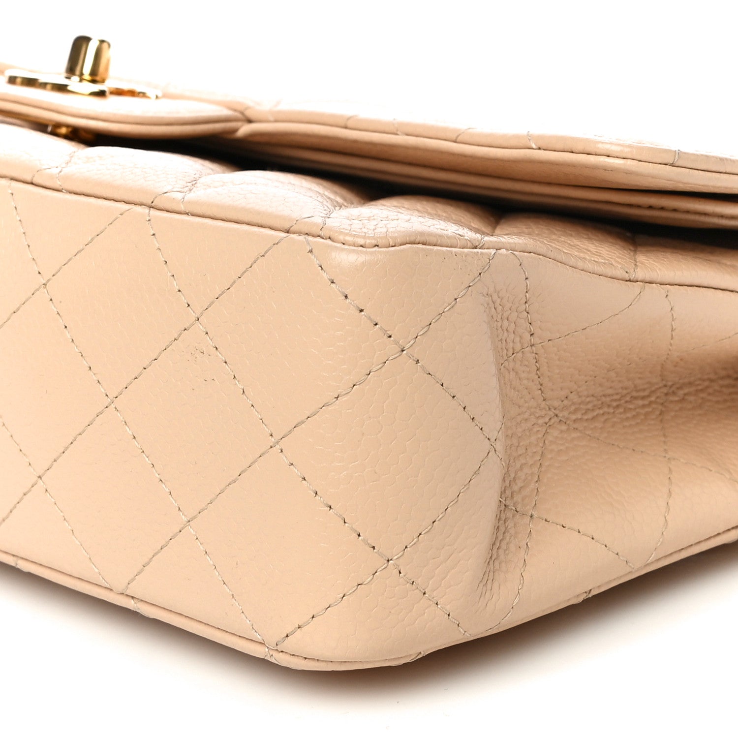 Chanel Caviar Quilted Medium Double Flap Beige 8 of 15