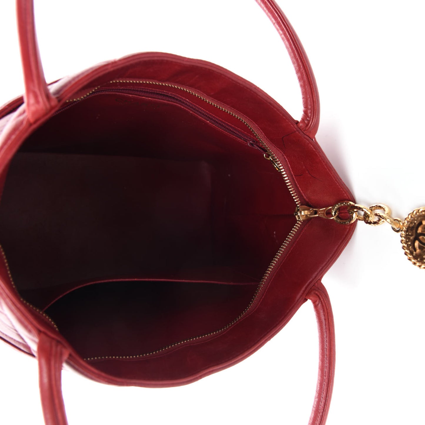 Lambskin Quilted Medallion Tote Red