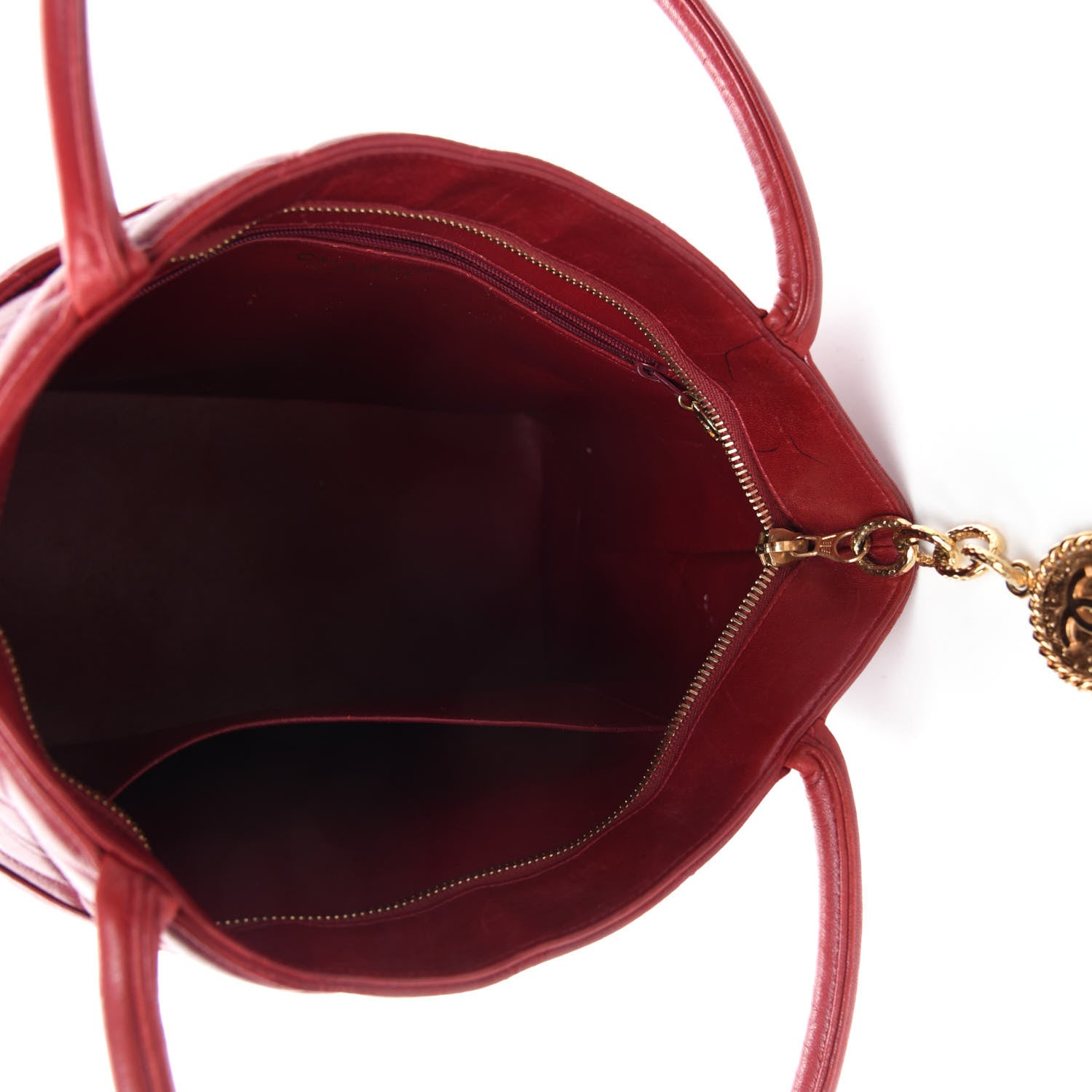 Chanel Lambskin Quilted Medallion Tote Red 5 of 12
