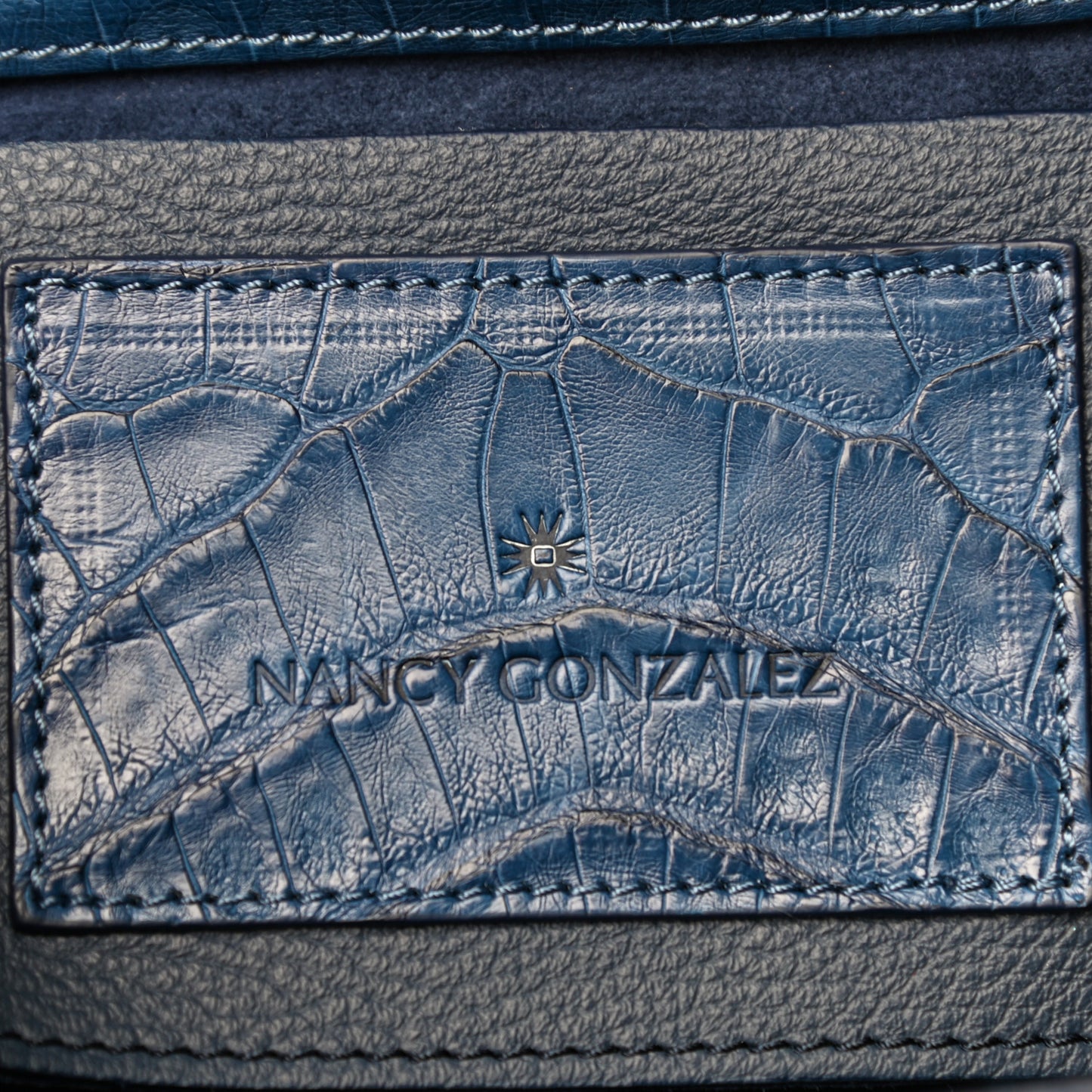 Crocodile Small Christie Satchel Blue