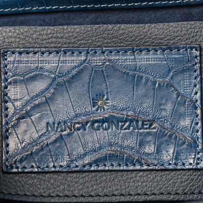 Nancy Gonzalez Crocodile Small Christie Satchel Blue 7 of 21