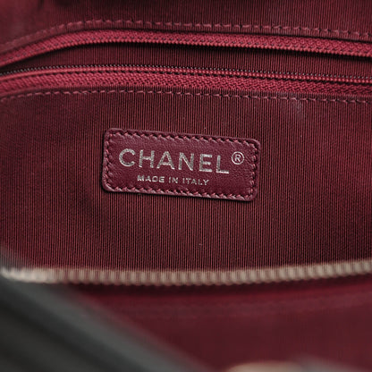 Chanel Calfskin Chevron Quilted Boy Shopping Tote Black 6 of 7
