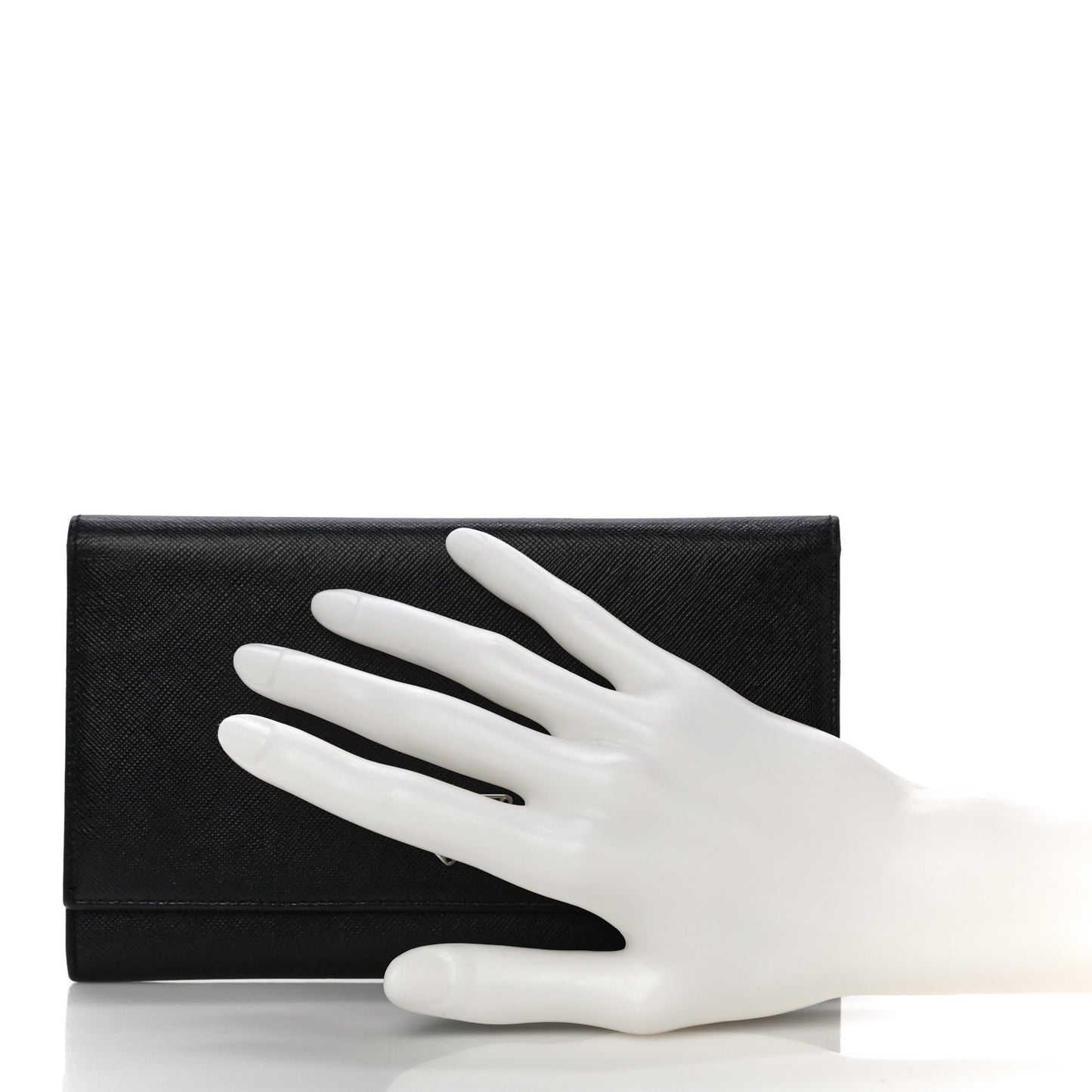 Saffiano Triangle Flap Wallet Black