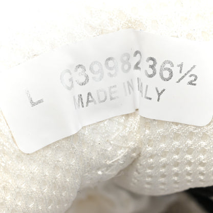 Chanel Suede Calfskin Mixed Fibers CC Sneakers 36.5 White Black 9 of 10