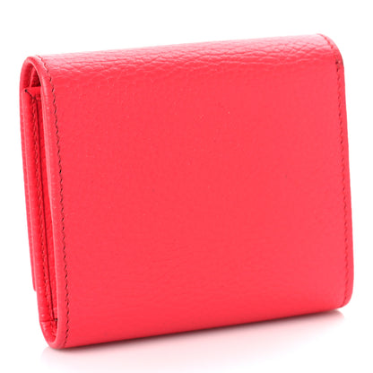 Gucci Dollar Calfskin Enamel Monochrome Medium GG Marmont Wallet Runway Coral 3 of 11