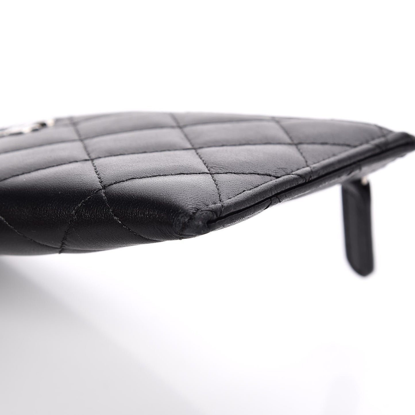 Lambskin Quilted Classic Zip Pouch Black