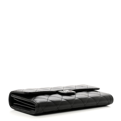 Chanel Lambskin Quilted Large Gusset Flap Wallet Black 4 of 8