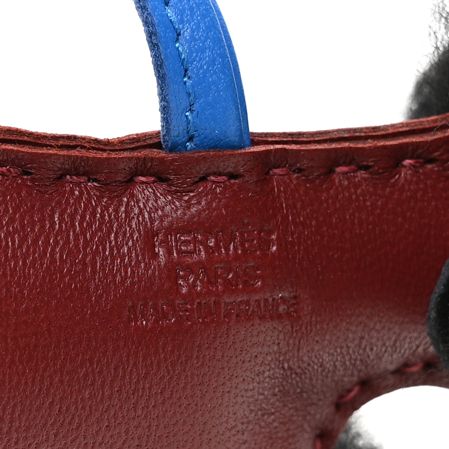 Milo Lambskin Shearling Budy Charm Black Rouge H Bleu Hydra