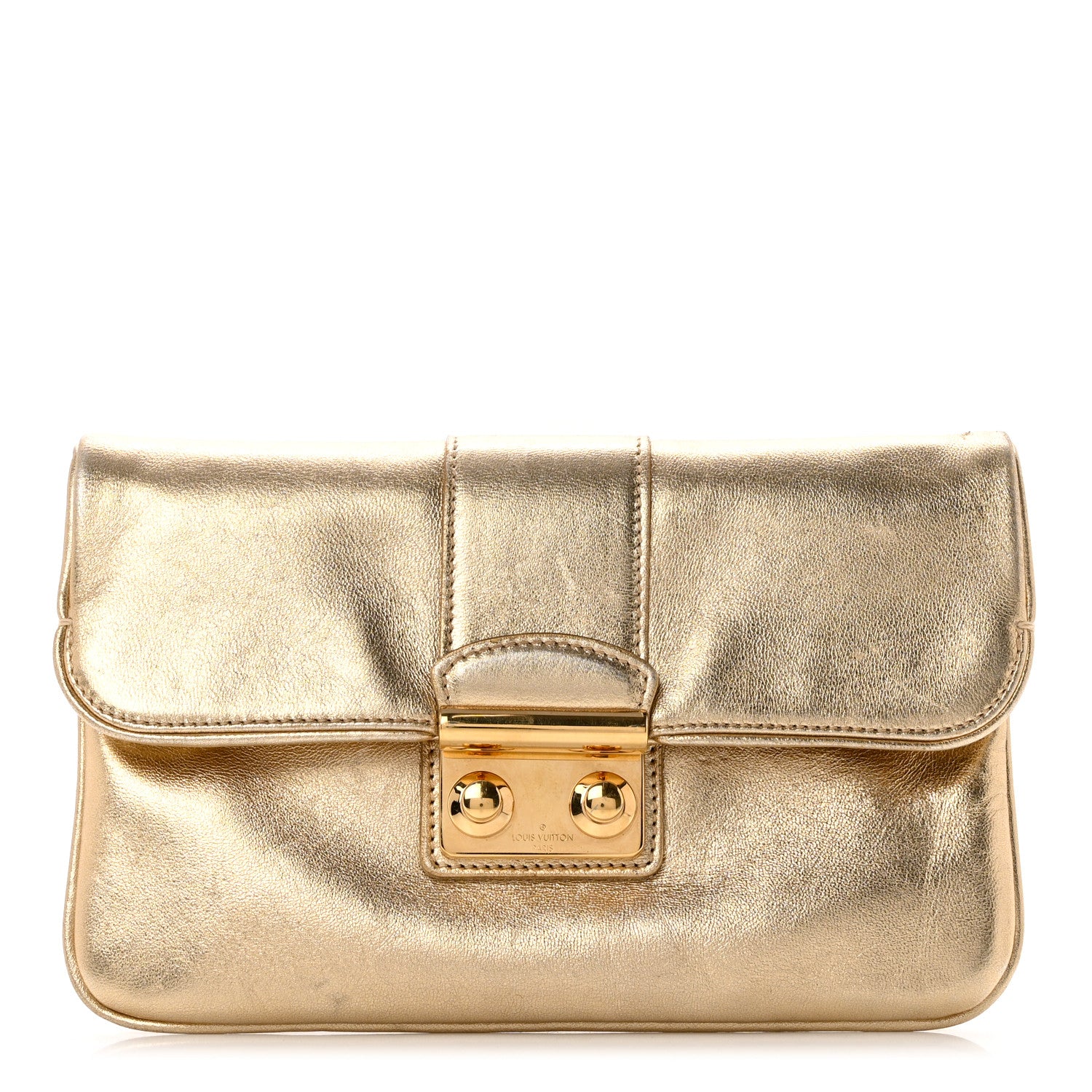 Louis Vuitton Metallic Calfskin Sofia Coppola Slim Clutch MM Gold 3 of 7
