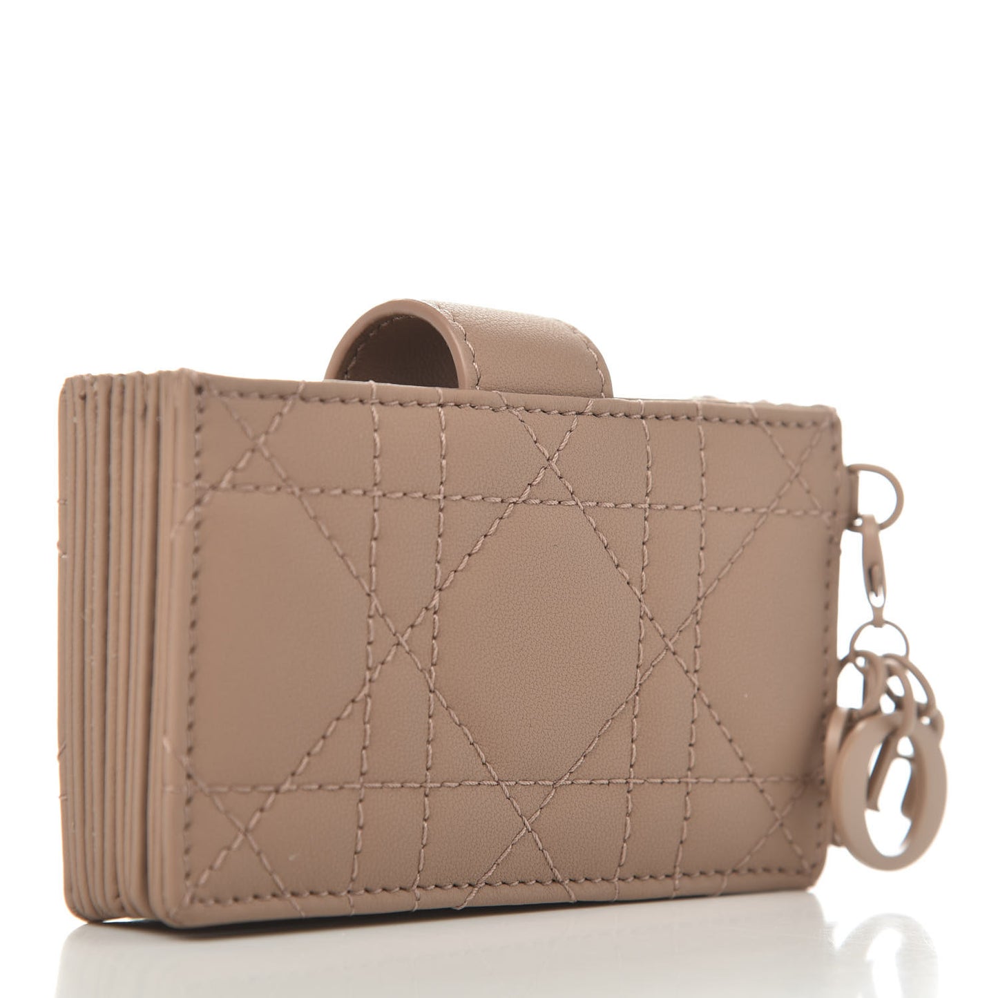 Ultra Matte Calfskin Cannage Lady Dior 5-Gusset Card Holder Blush Powder