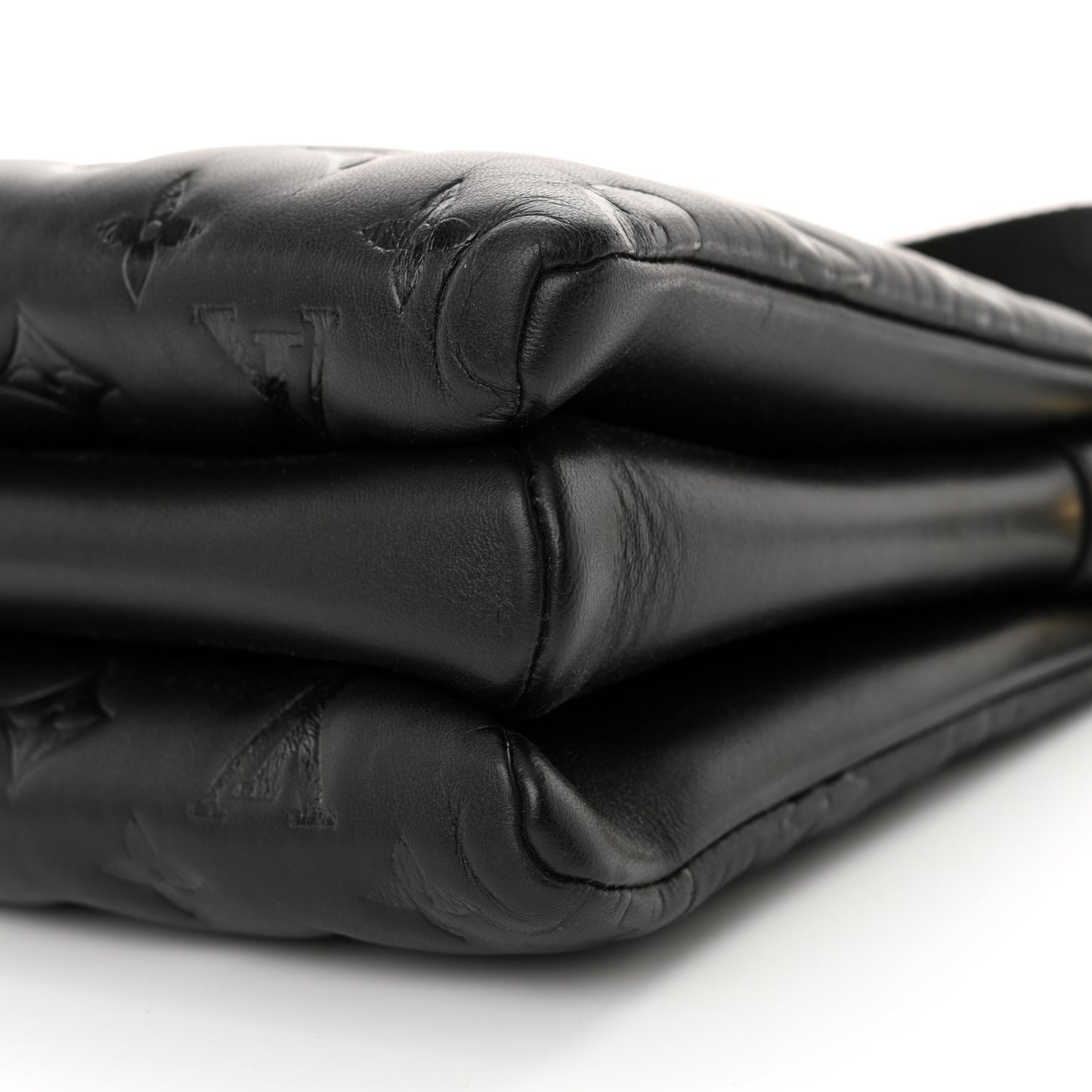 Lambskin Embossed Monogram Coussin PM Black