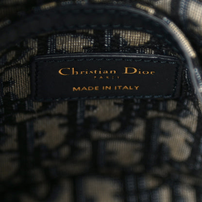 Christian Dior Wicker Oblique Drawstring Bucket Bag Blue 6 of 9