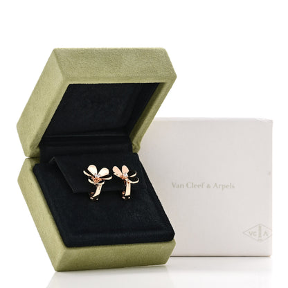 Van Cleef & Arpels 18K Rose Gold Diamond Small Frivole Earrings 7 of 7