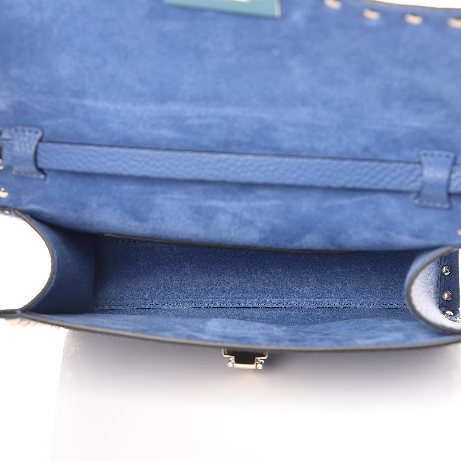 Valentino Garavani Pebbled Calfskin Medium Rockstud Flip Lock Crossbody Bag Baltique 5 of 8