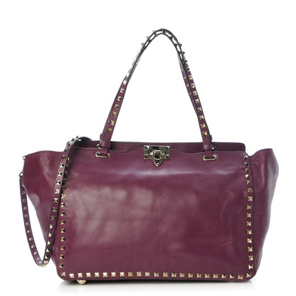 Valentino Garavani Vitello Medium Rockstud Tote Grape 1 of 9