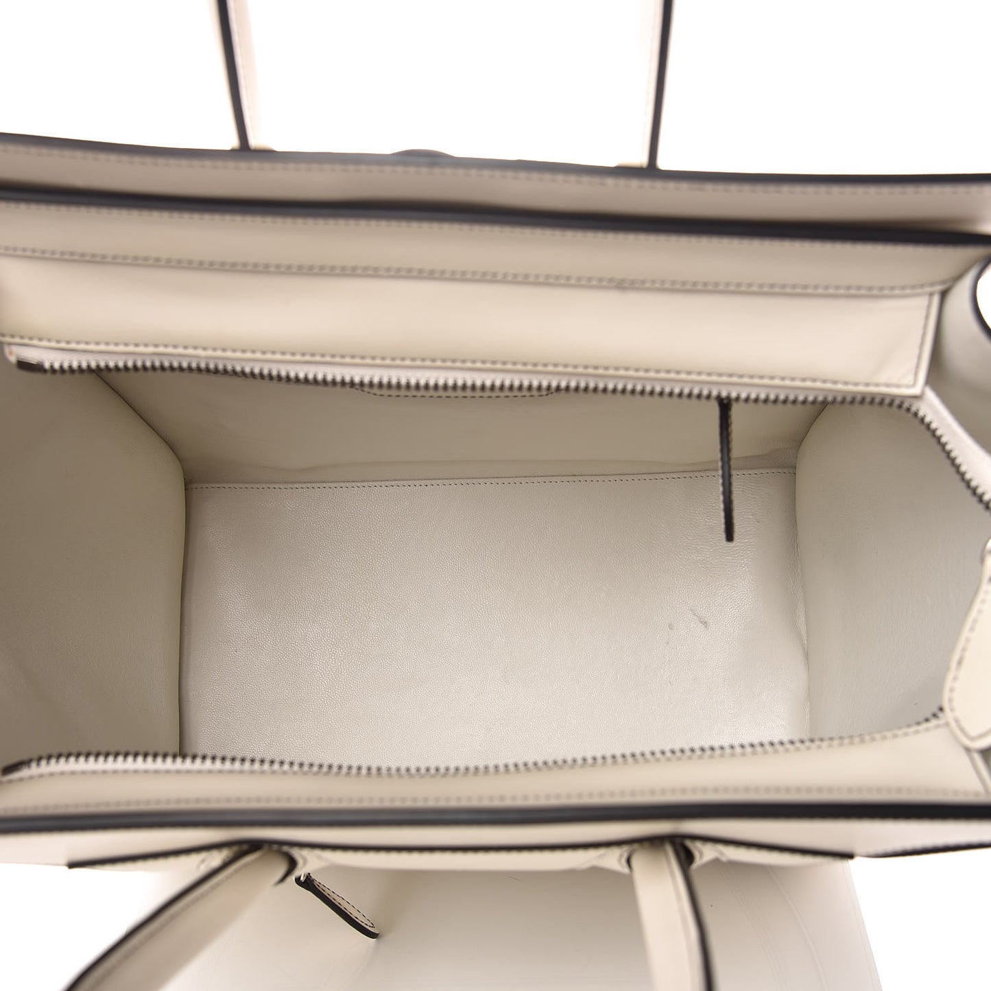 Satin Calfskin Mini Debossed Luggage White