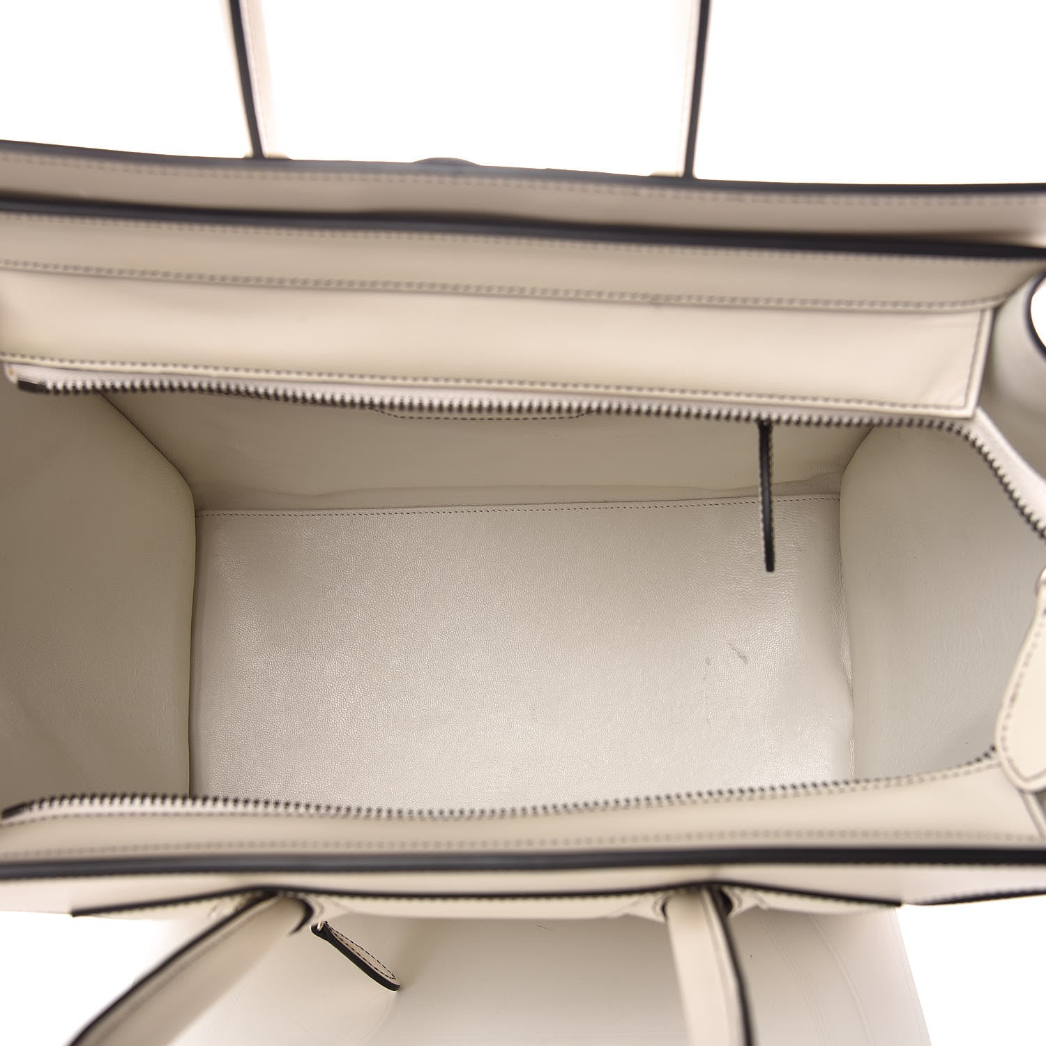 Celine Satin Calfskin Mini Debossed Luggage White 5 of 16