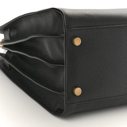 Saint Laurent Grained Calfskin Small Supple Sac De Jour Black 8 of 9