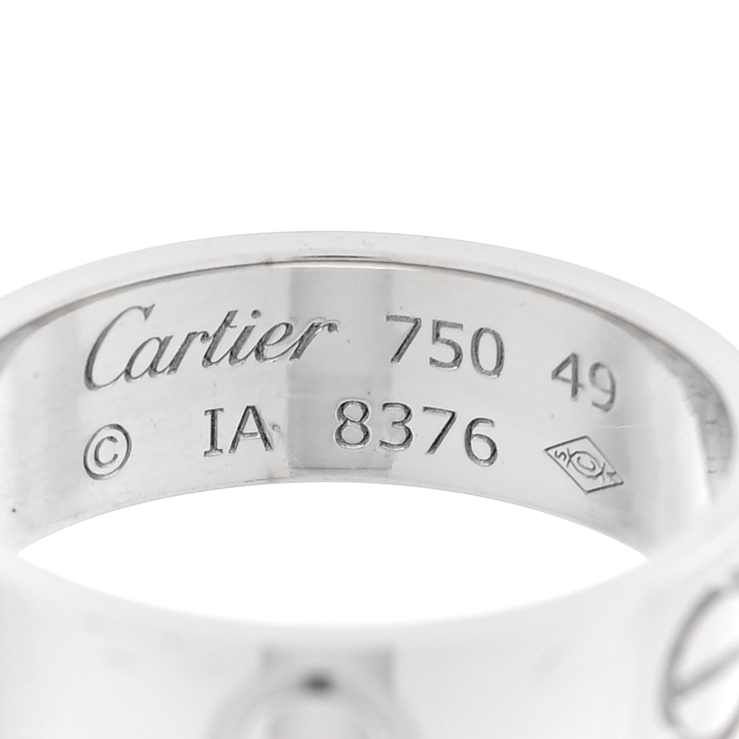 18K White Gold 5.5mm LOVE Ring 49 5