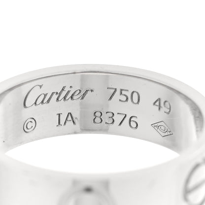 Cartier 18K White Gold 5.5mm LOVE Ring 49 5 4 of 5