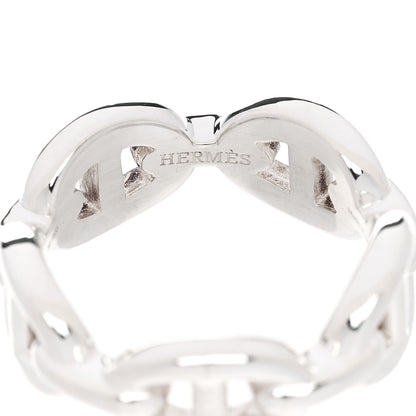 Hermes Sterling Silver PM Chaine d'Ancre Enchainee Band Ring 52 6 4 of 7