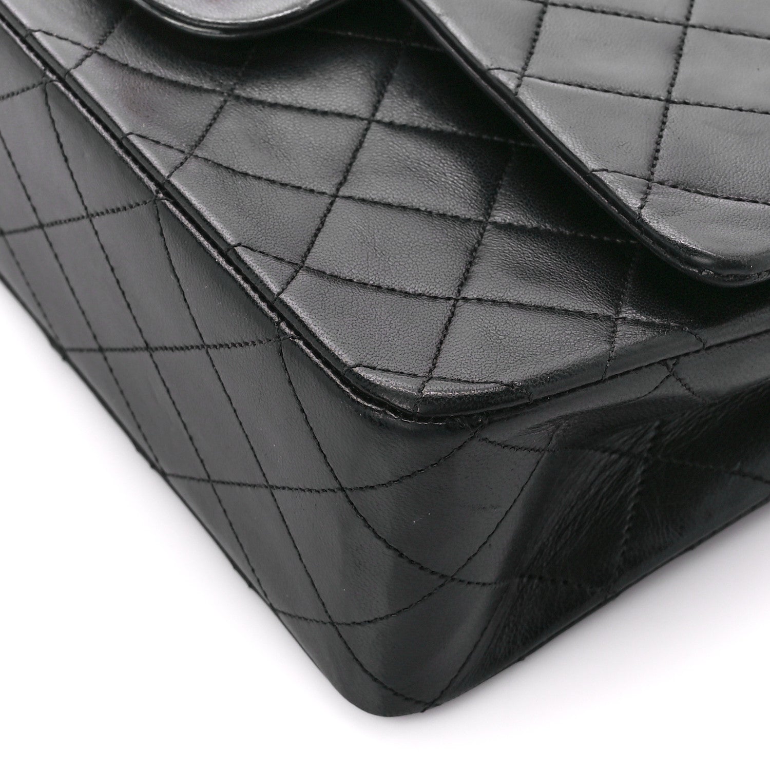 Chanel Lambskin Quilted Medium Double Flap Black 11 of 11
