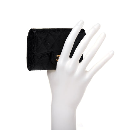 Chanel Caviar Quilted Flap Card Holder Wallet Black 2 of 13
