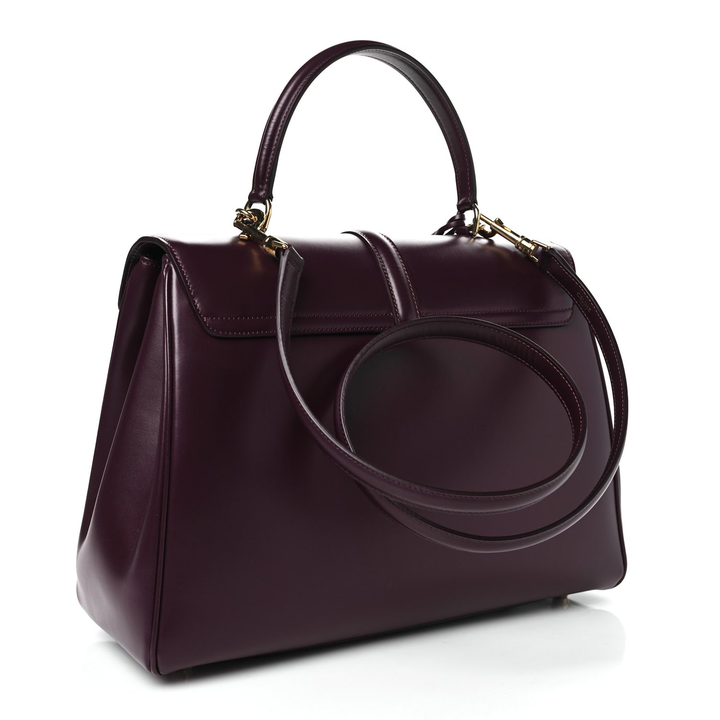 Satinated Calfskin Medium 16 Top Handle Bag Light Burgundy