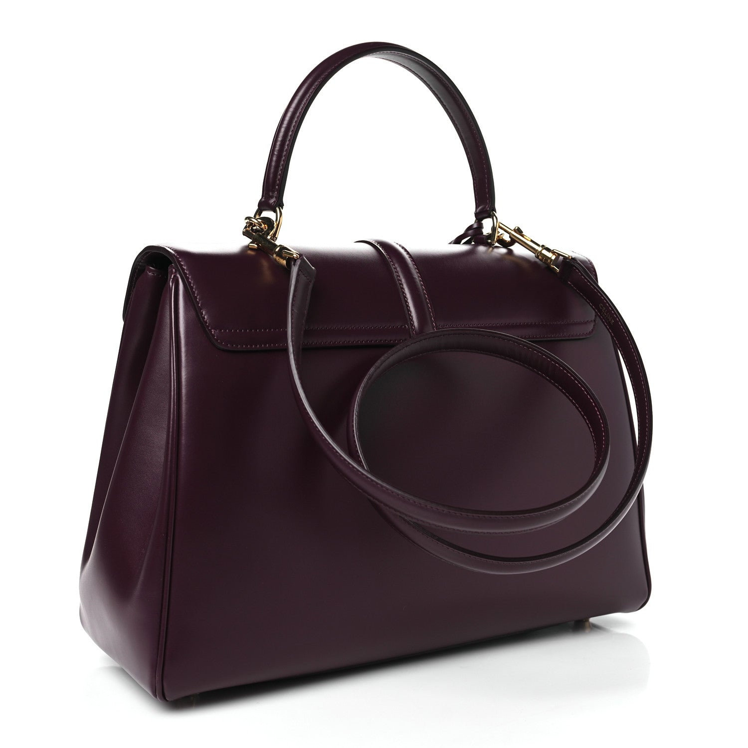 Celine Satinated Calfskin Medium 16 Top Handle Bag Light Burgundy 2 of 10