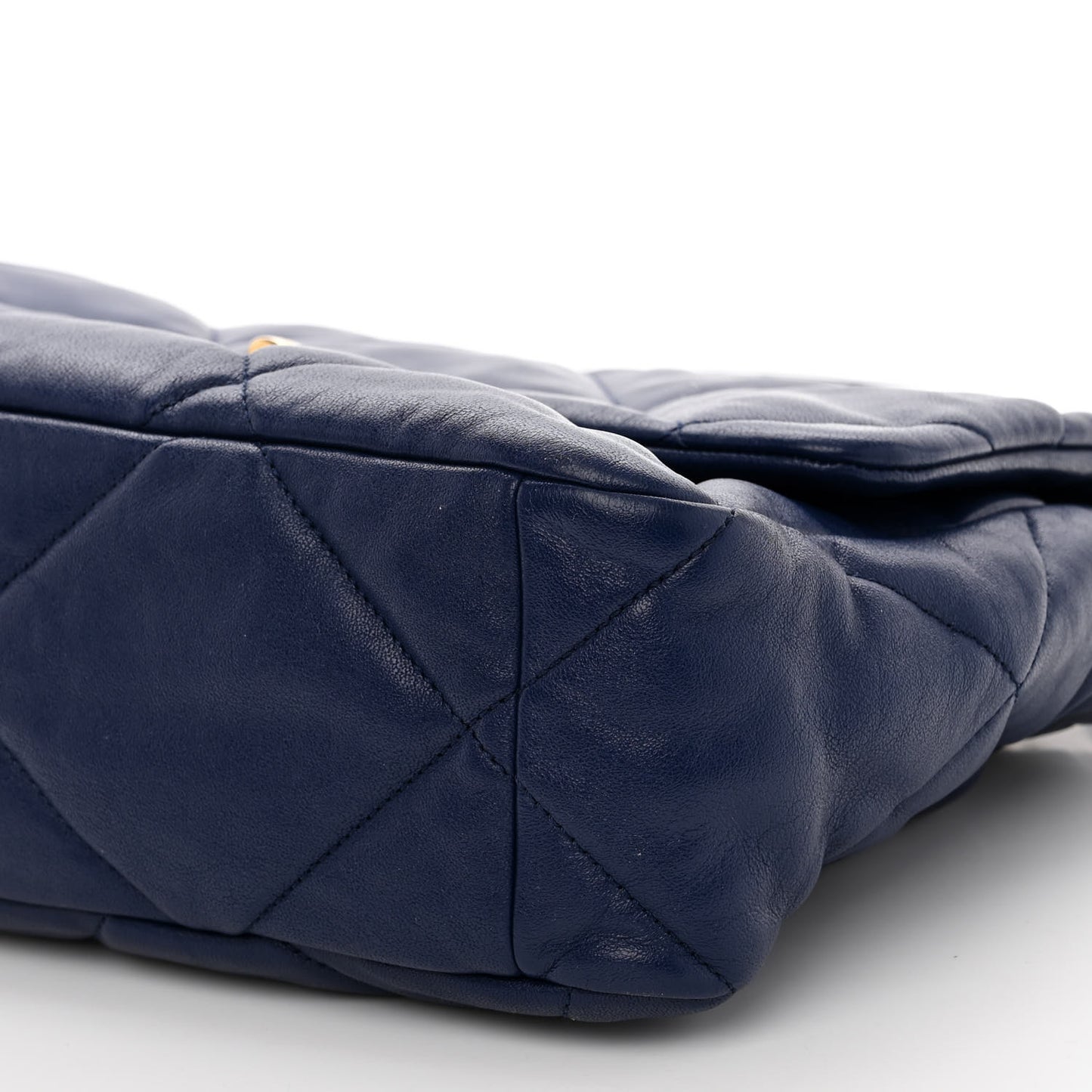 Goatskin Quilted Large Chanel 19 Flap Dark Blue