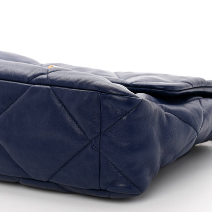 Chanel Goatskin Quilted Large Chanel 19 Flap Dark Blue 9 of 9
