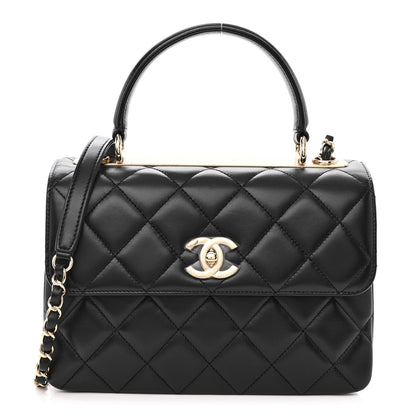 Chanel Lambskin Quilted Small Trendy CC Dual Handle Flap Bag Black 1 of 12